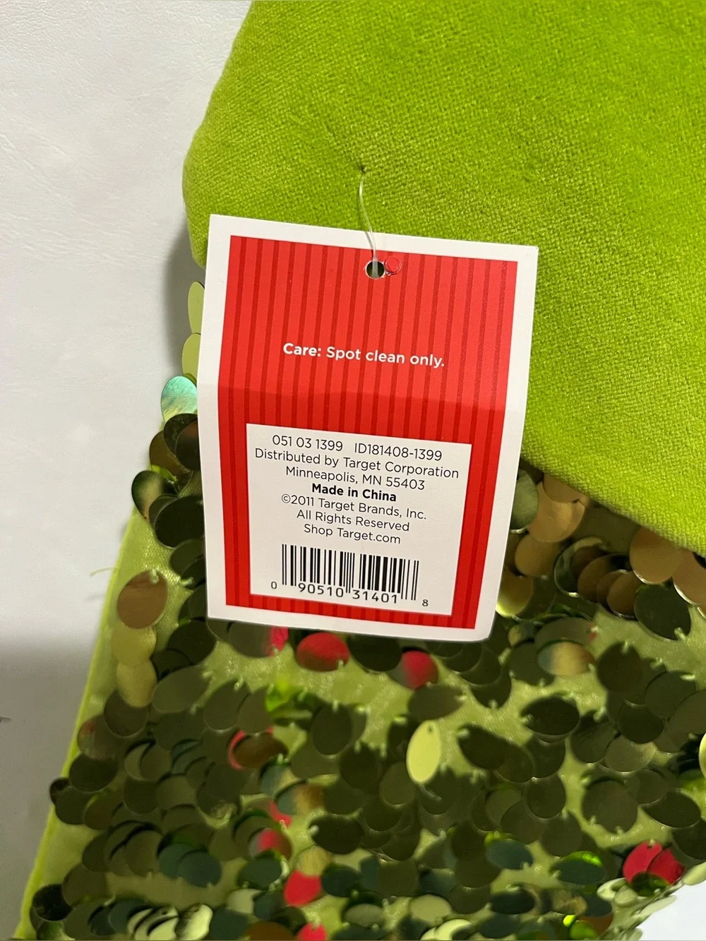 Holiday Sequin Christmas Stocking in Lime Green - Pack of 2